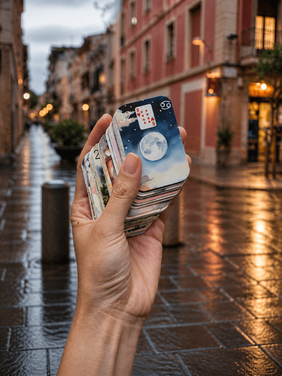 Petit Lenormand deck in hand